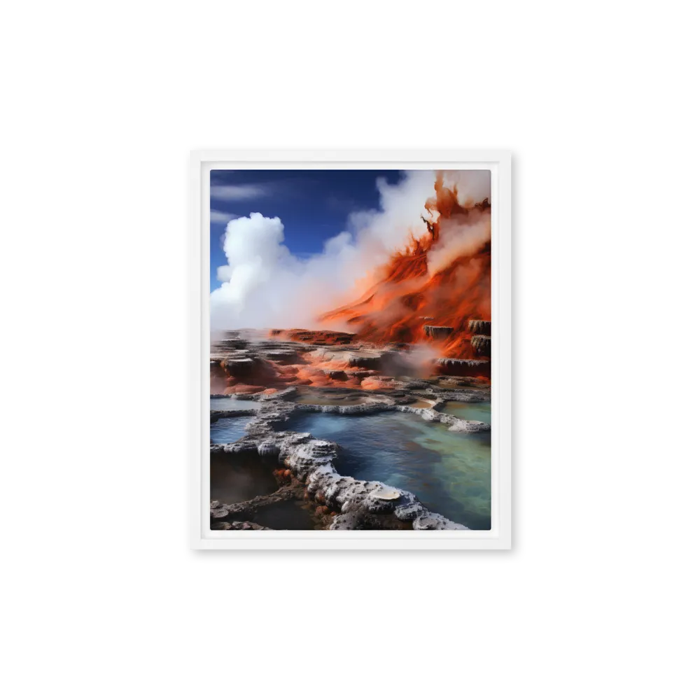 Nature's Fury: The Volcano's Expression | Canvas with White Frame | 11″×14″