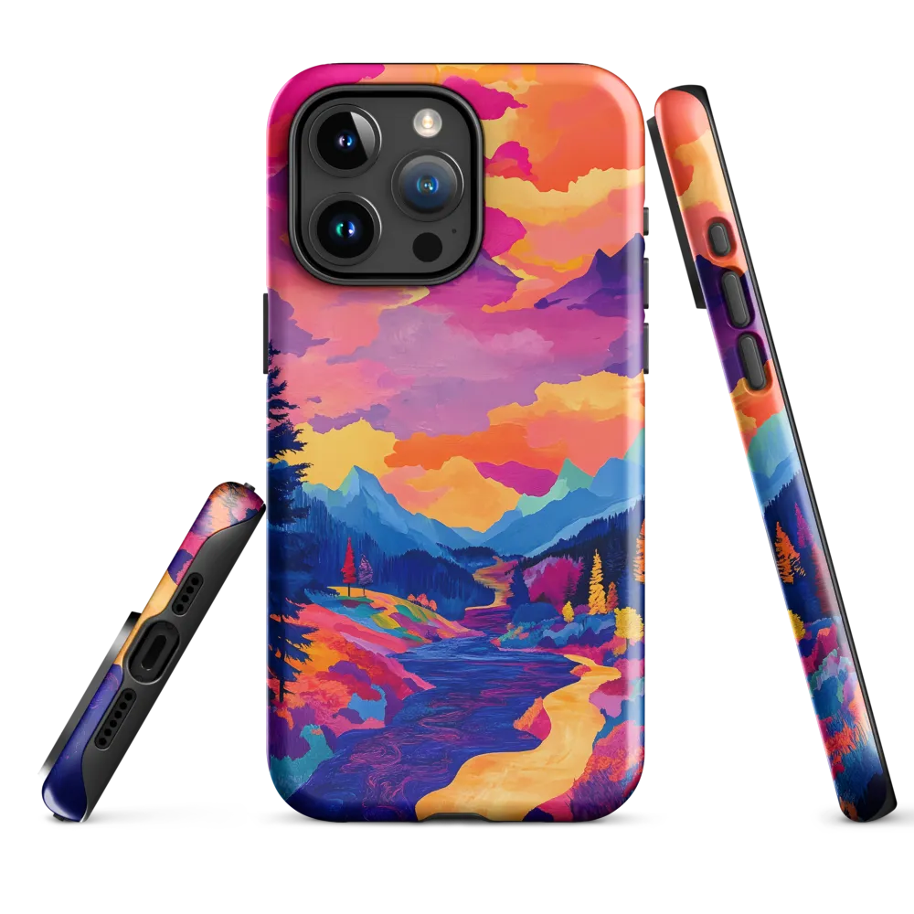 Radiant Serenity: A Surreal Landscape | Phone Case |  15 Pro Max | Tough Case | Glossy