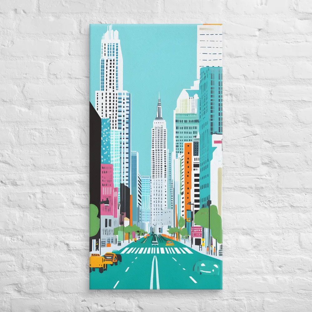 Urban Symphony: A Modern Cityscape | Canvas | 20″×40″