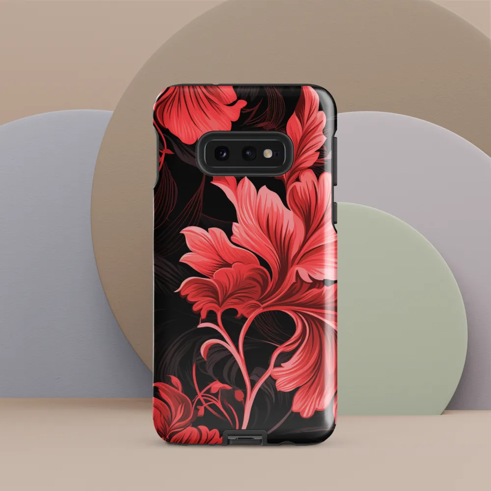 Tropical Elegance in Red | Phone Case |  S10e | Tough Case | Glossy