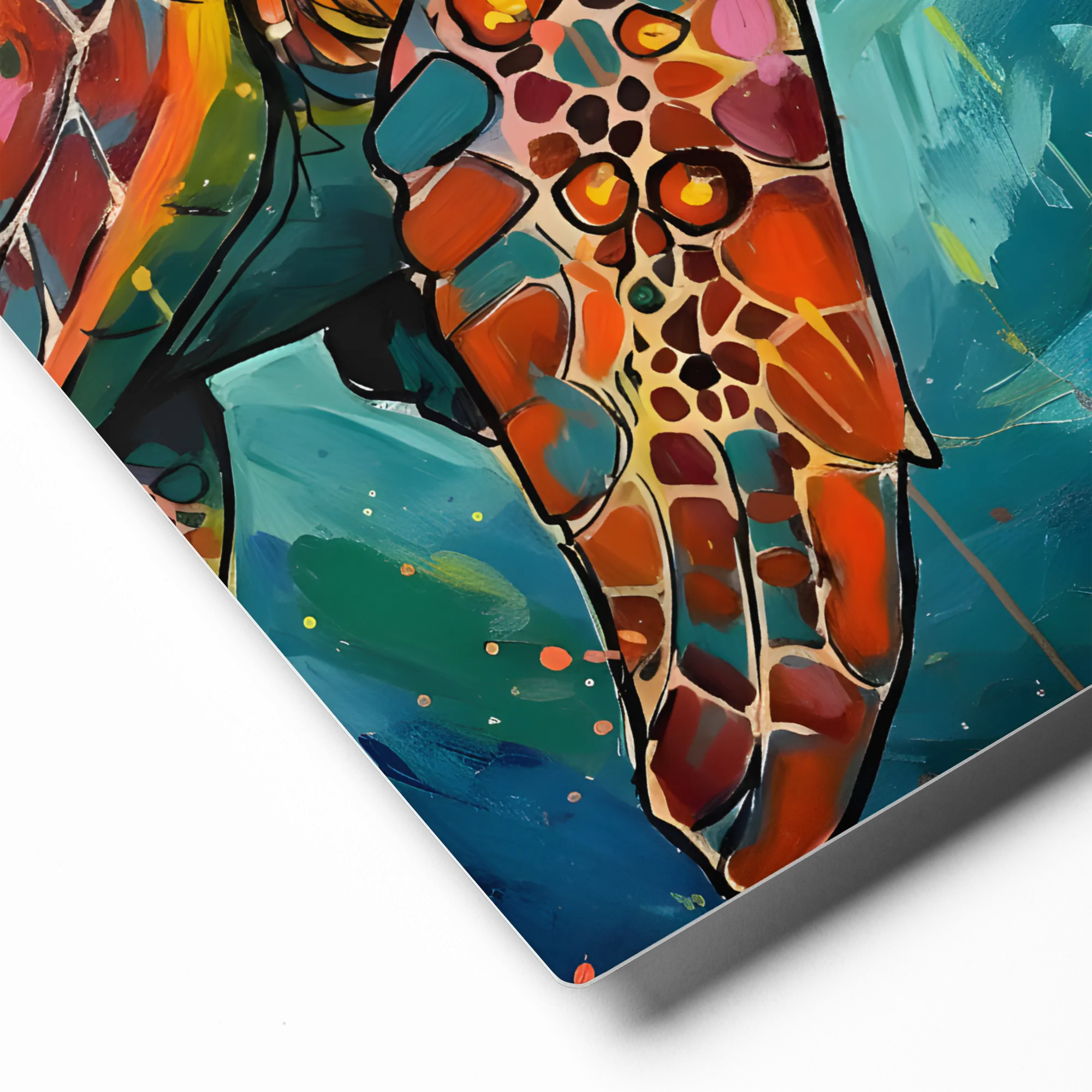 Colorful Sea Turtle 
 Metal Print | 16″x 20″