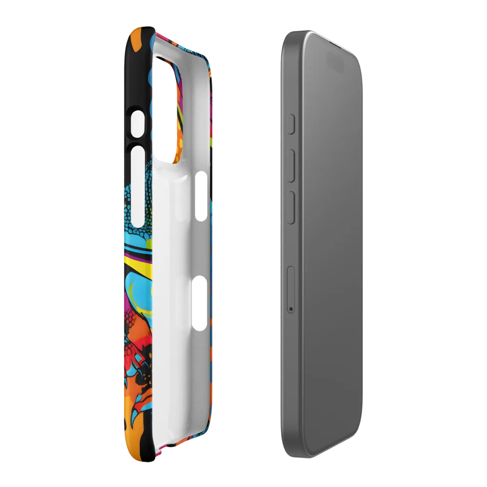 Colorful Encounters: The Playful Geckos | Phone Case |  16 Pro | Snap Case | Matte