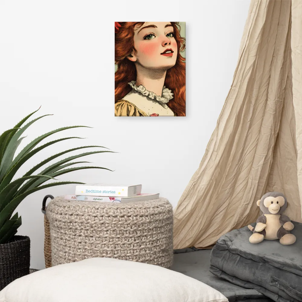 Whimsical Portrait of a Flower-Adorned Girl | Canvas | 12″×16″