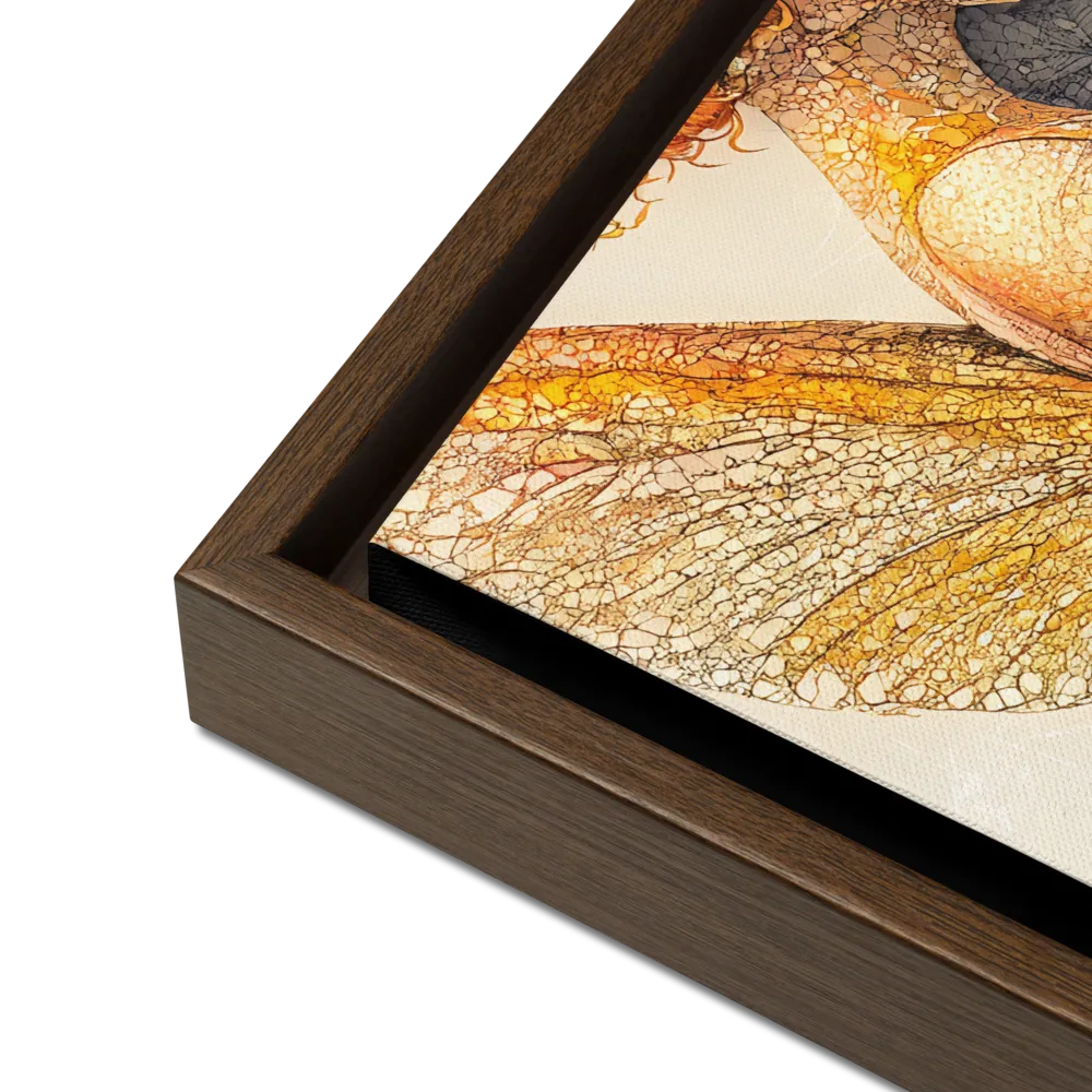 Whispers of the Frosted Meadow | Canvas with Brown Frame | 16″×16″