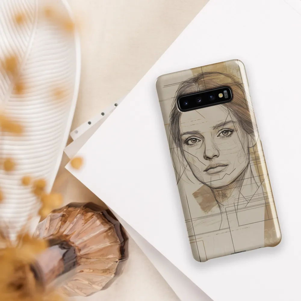 Geometric Elegance: A Modern Portrait | Phone Case |  S10 Plus | Snap Case | Glossy