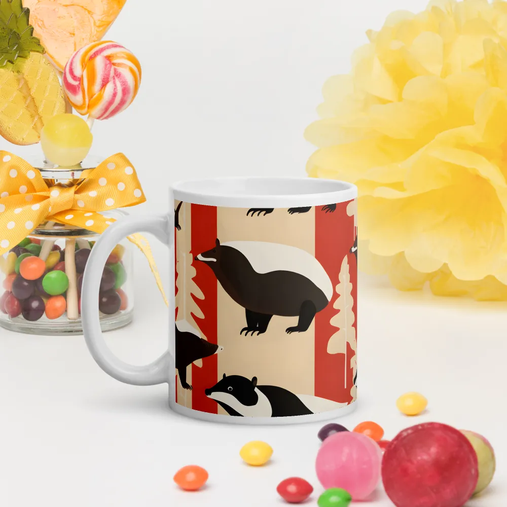 Wildlife Pattern: The Badger Tale | Mugs | Multiple Sizes & Colors