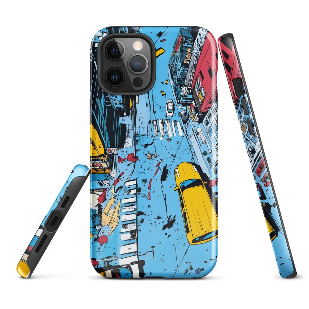 Urban Chaos: Aerial View of City Life | Phone Case |  12 Pro Max | Tough Case | Glossy