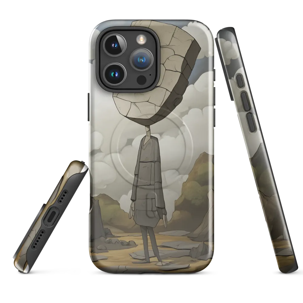 Whimsical Stone Figure in a Rocky Landscape | Phone Case |  16 Pro Max | MagSafe® Tough Case | Glossy