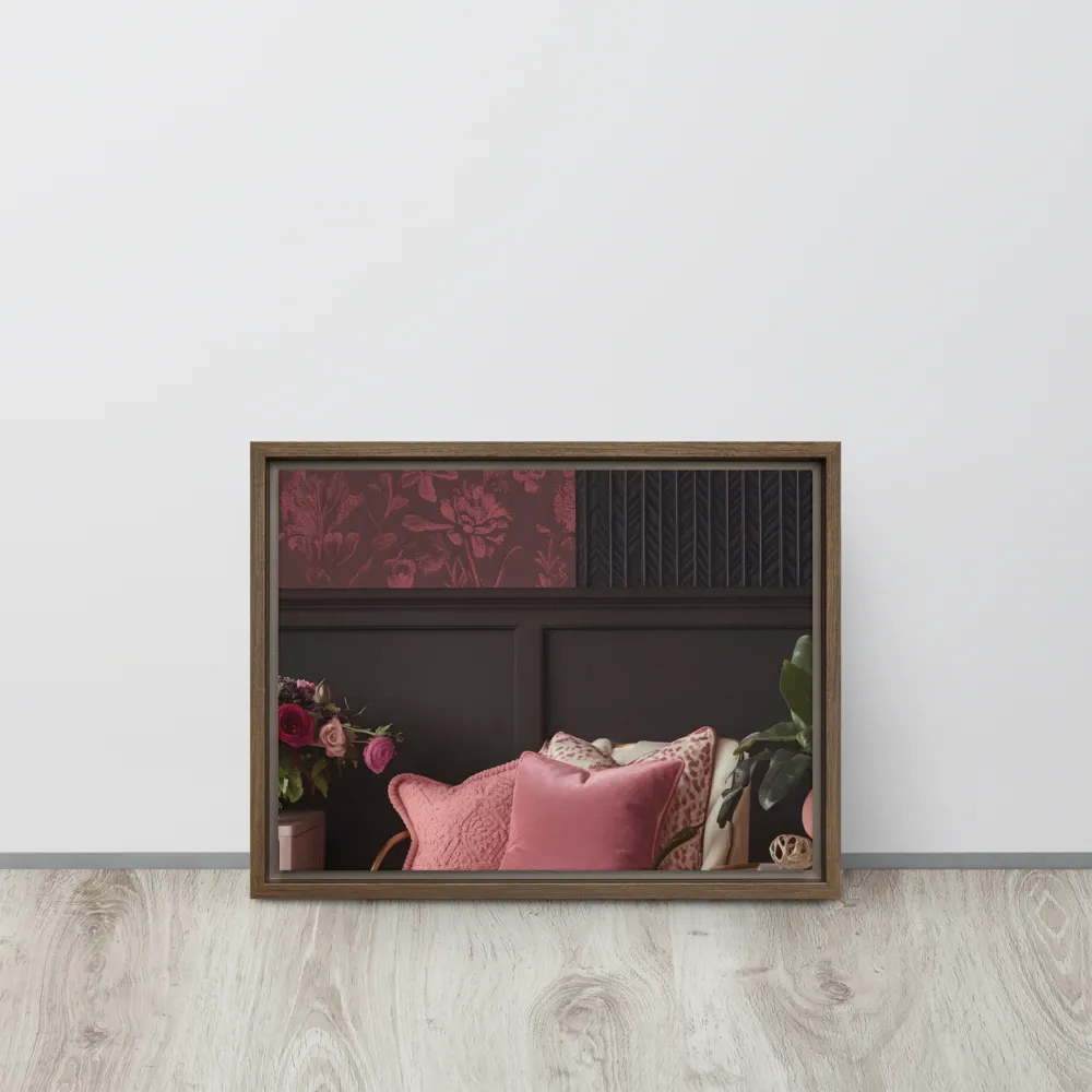 Elegance in Contrast: A Modern Interior Design | Canvas with Brown Frame | 12″×16″