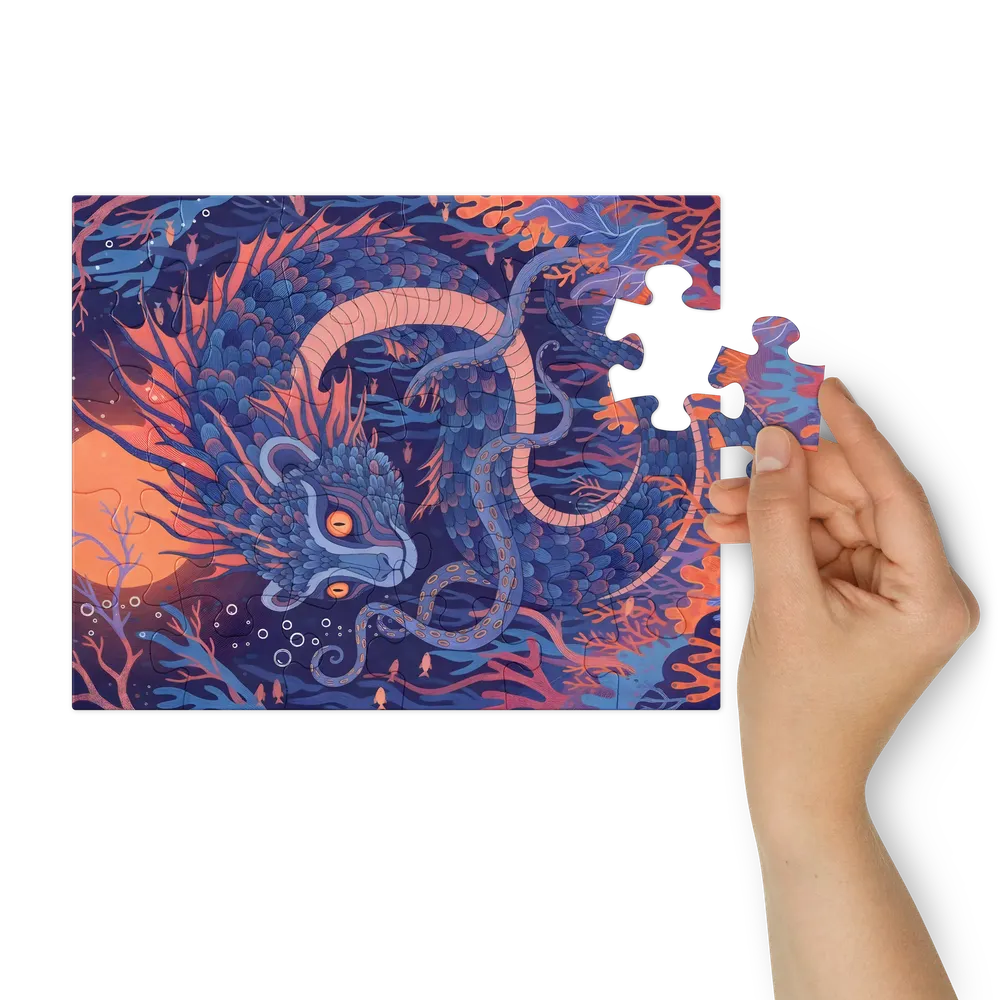Moonlit Sea Serpent 
 Jigsaw Puzzle in Tin Box
