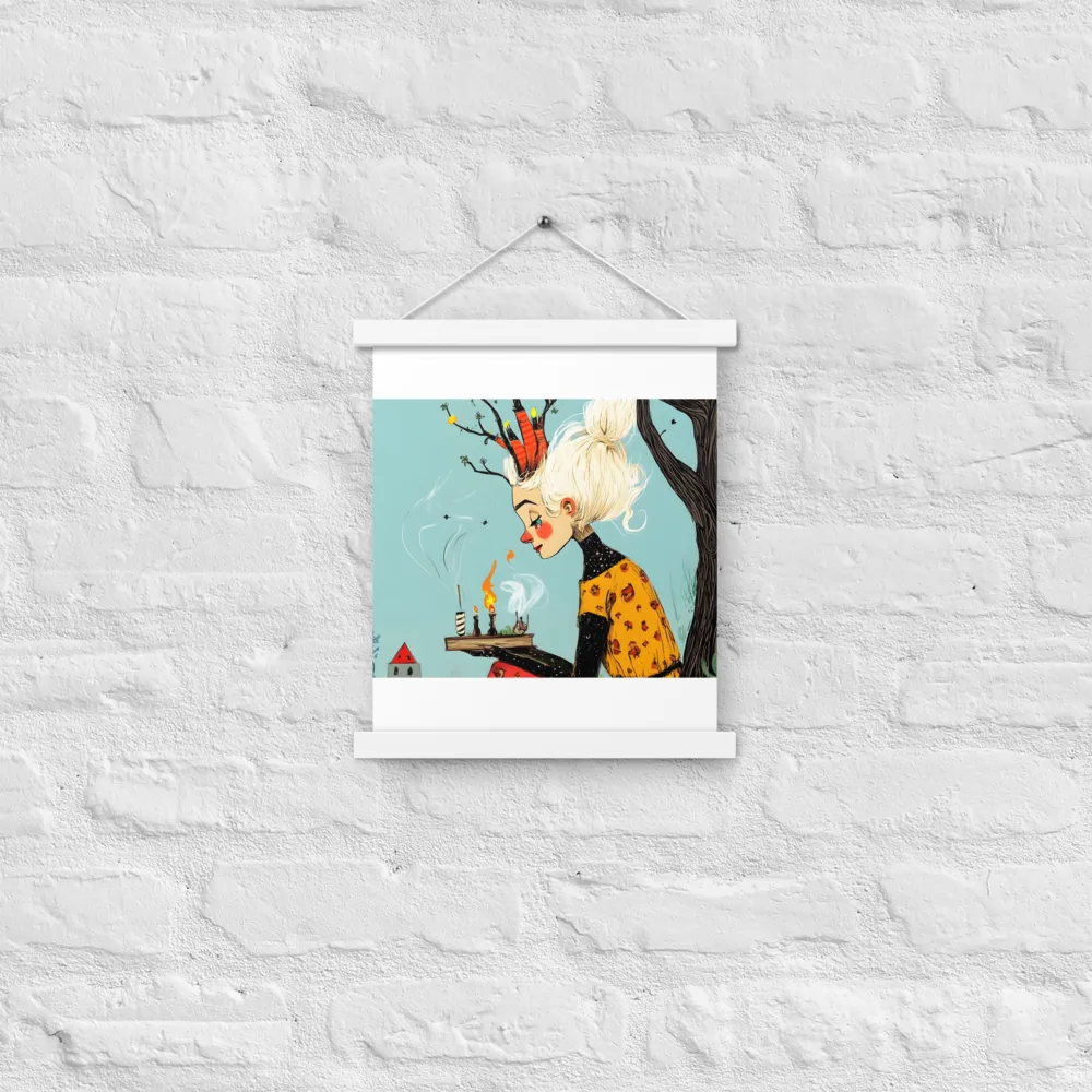 Whimsical Nature Girl | Poster With White Wood Hanger | 11″×14″