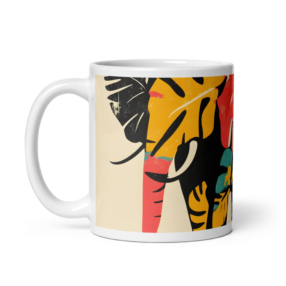 Tropical Elegance: The Elephant's Dance | Mug with White inside | 11 oz