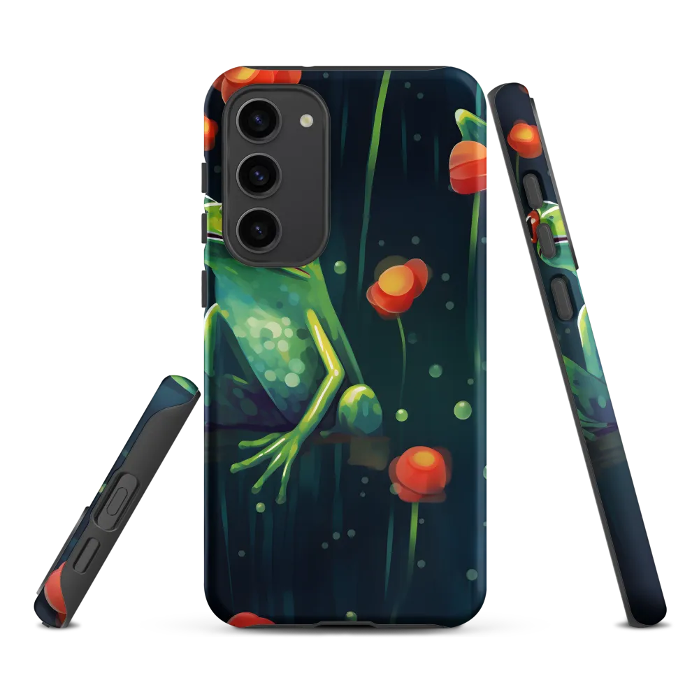 Playful Frogs in a Lush Pond