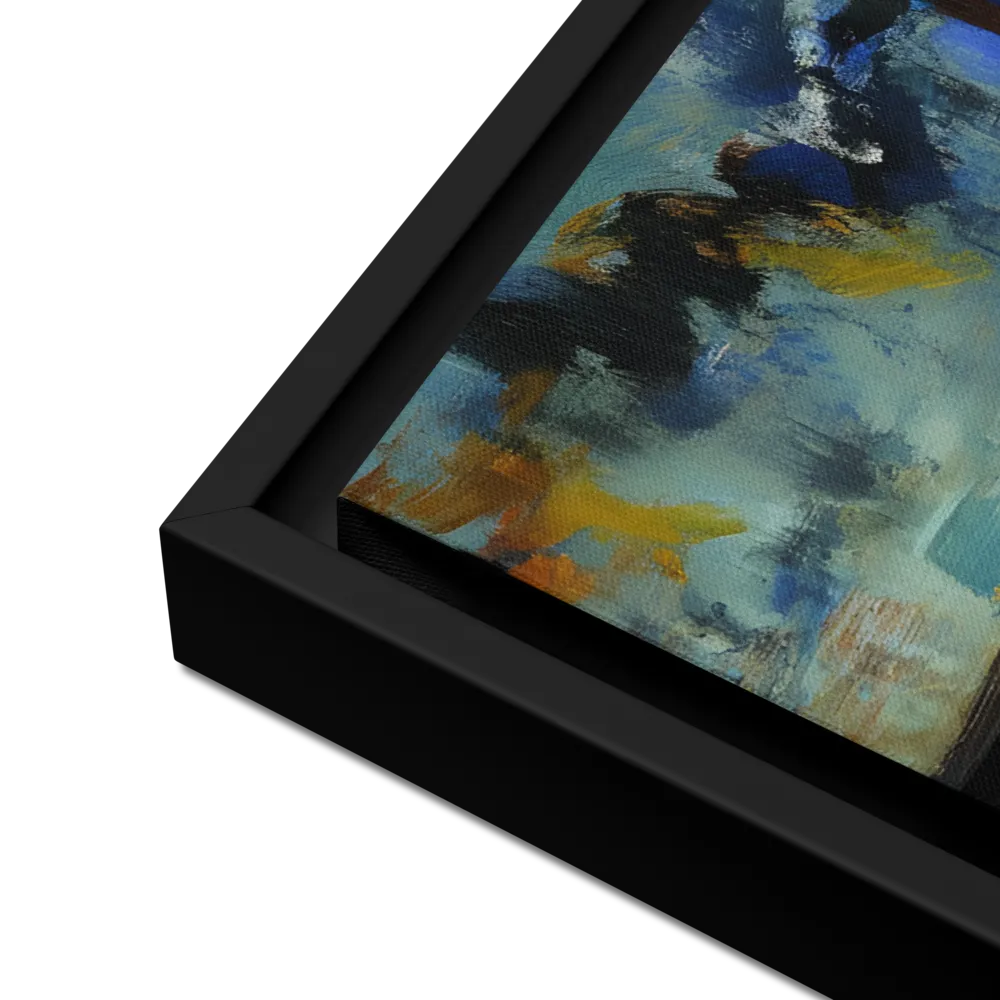 Contemplation Under the Night Sky | Canvas with Black Frame | 18″×24″