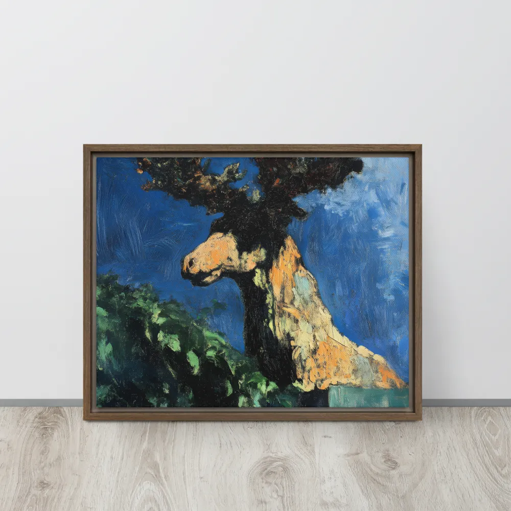 The Majestic Deer in Nature | Canvas with Brown Frame | 16″×20″