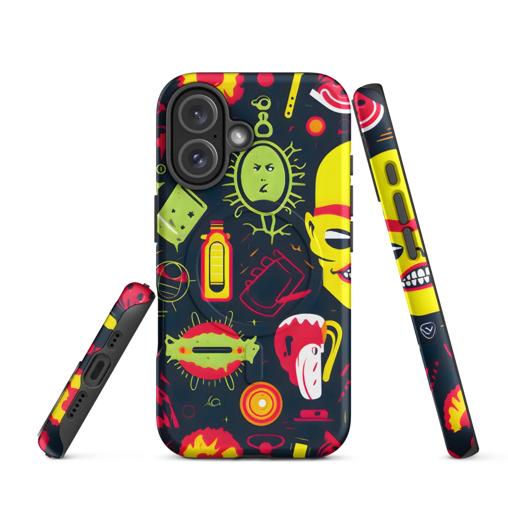 Neon Revelry: A Quirky Exploration of Modern Pop Art | Phone Case |  16 | MagSafe® Tough Case | Matte
