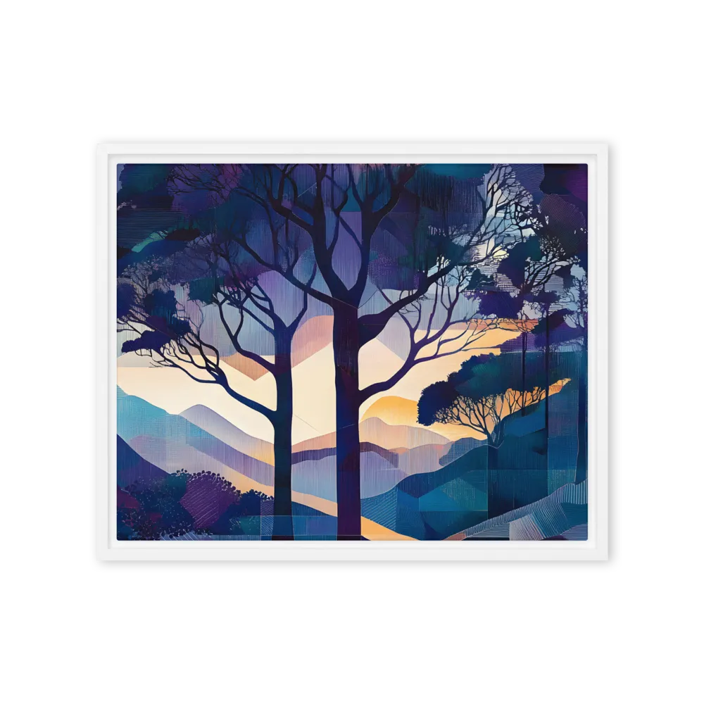 Tranquil Geometry: A Journey Through Color | Canvas with White Frame | 16″×20″