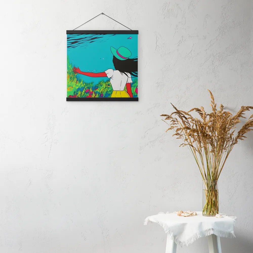 Whimsical Encounter | Poster With Black Wood Hanger | 16″×16″