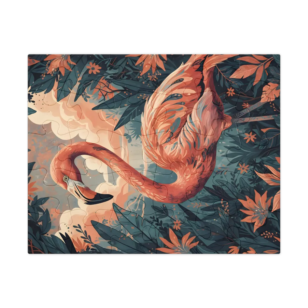 Coral Flamingo 
 Jigsaw Puzzle in Tin Box