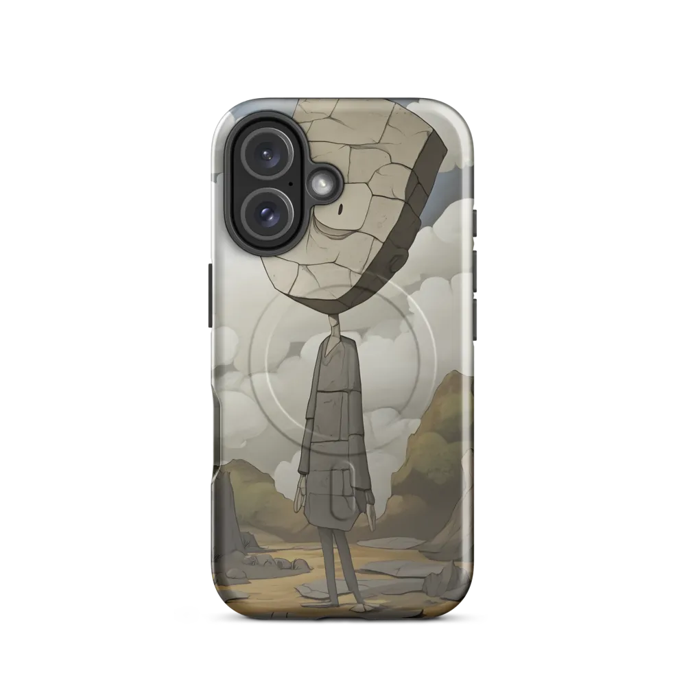 Whimsical Stone Figure in a Rocky Landscape | Phone Case |  16 | MagSafe® Tough Case | Glossy