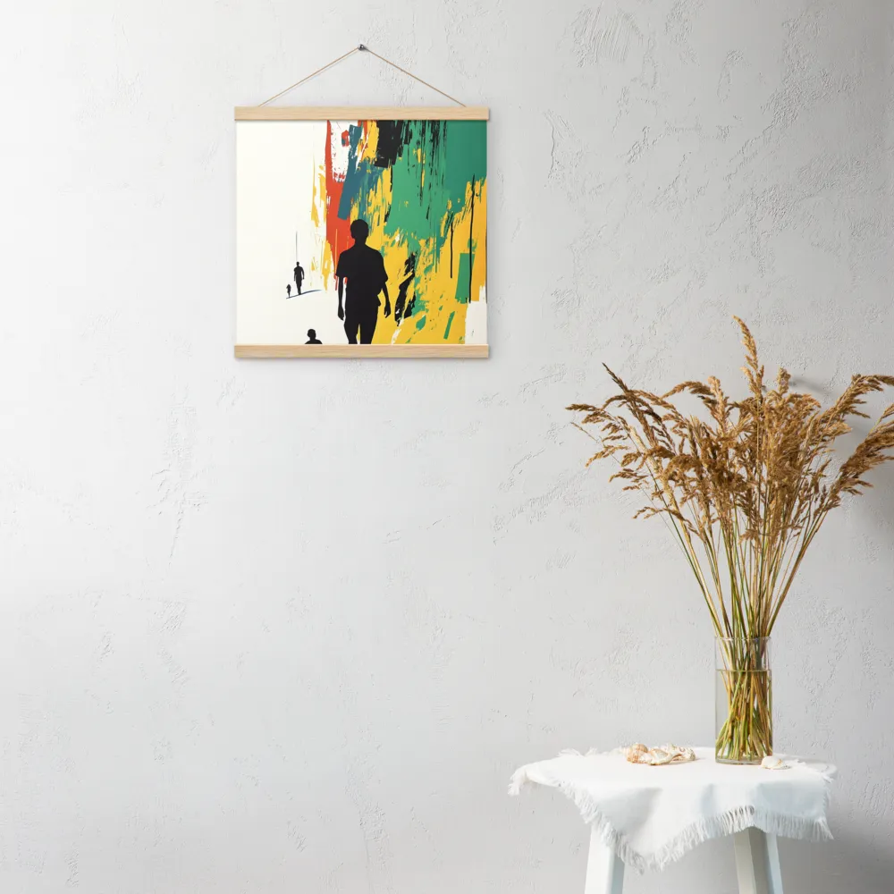 Journey of Silhouettes | Poster With Oak Wood Hanger | 16″×16″