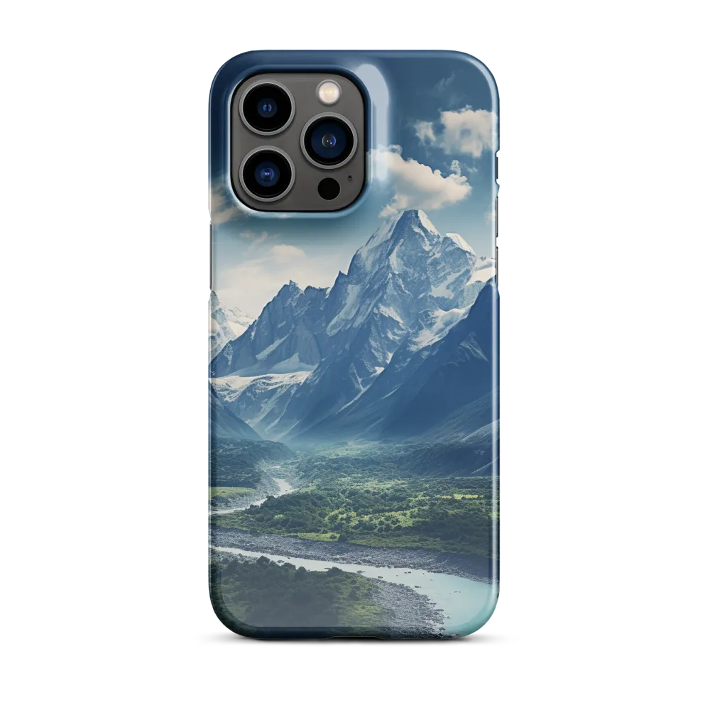 Majestic Serenity: A Landscape of Mountains and Rivers | Phone Case |  14 Pro Max | Snap Case | Glossy
