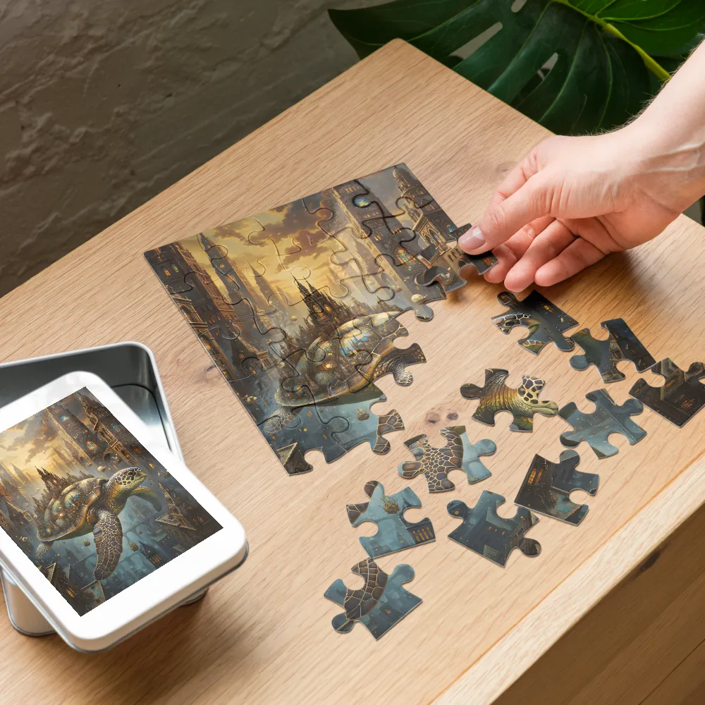 Skyborne Turtle 
 Jigsaw Puzzle in Tin Box
