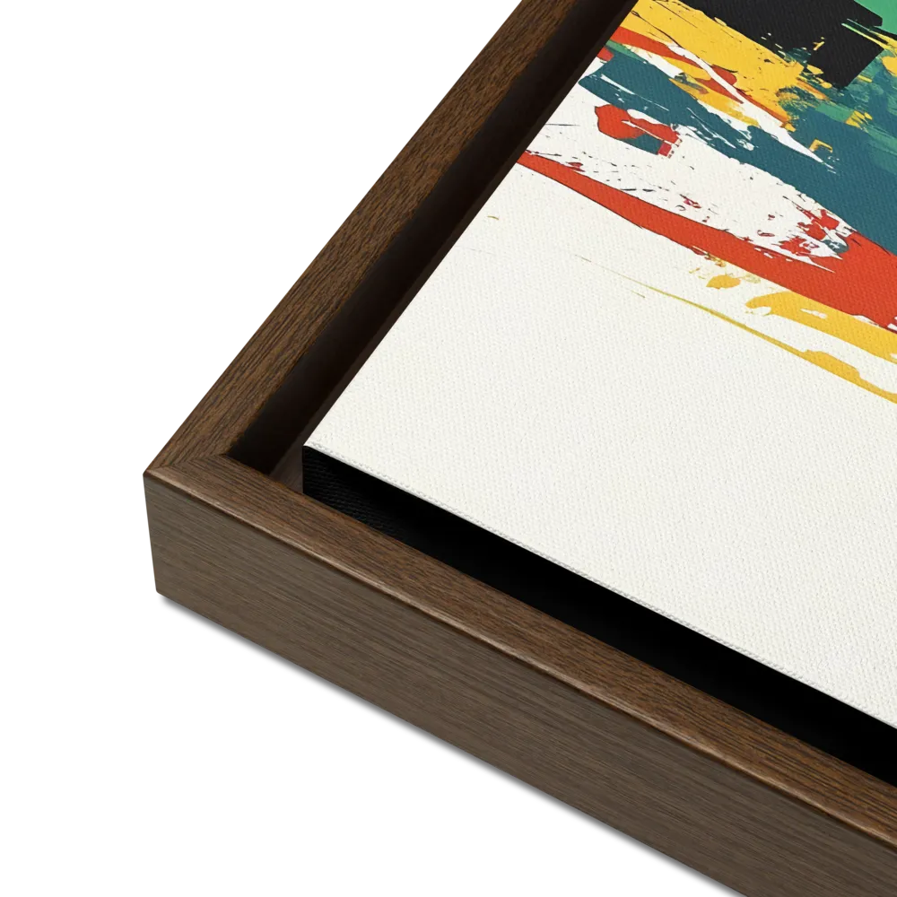 Journey of Silhouettes | Canvas with Brown Frame | 16″×16″