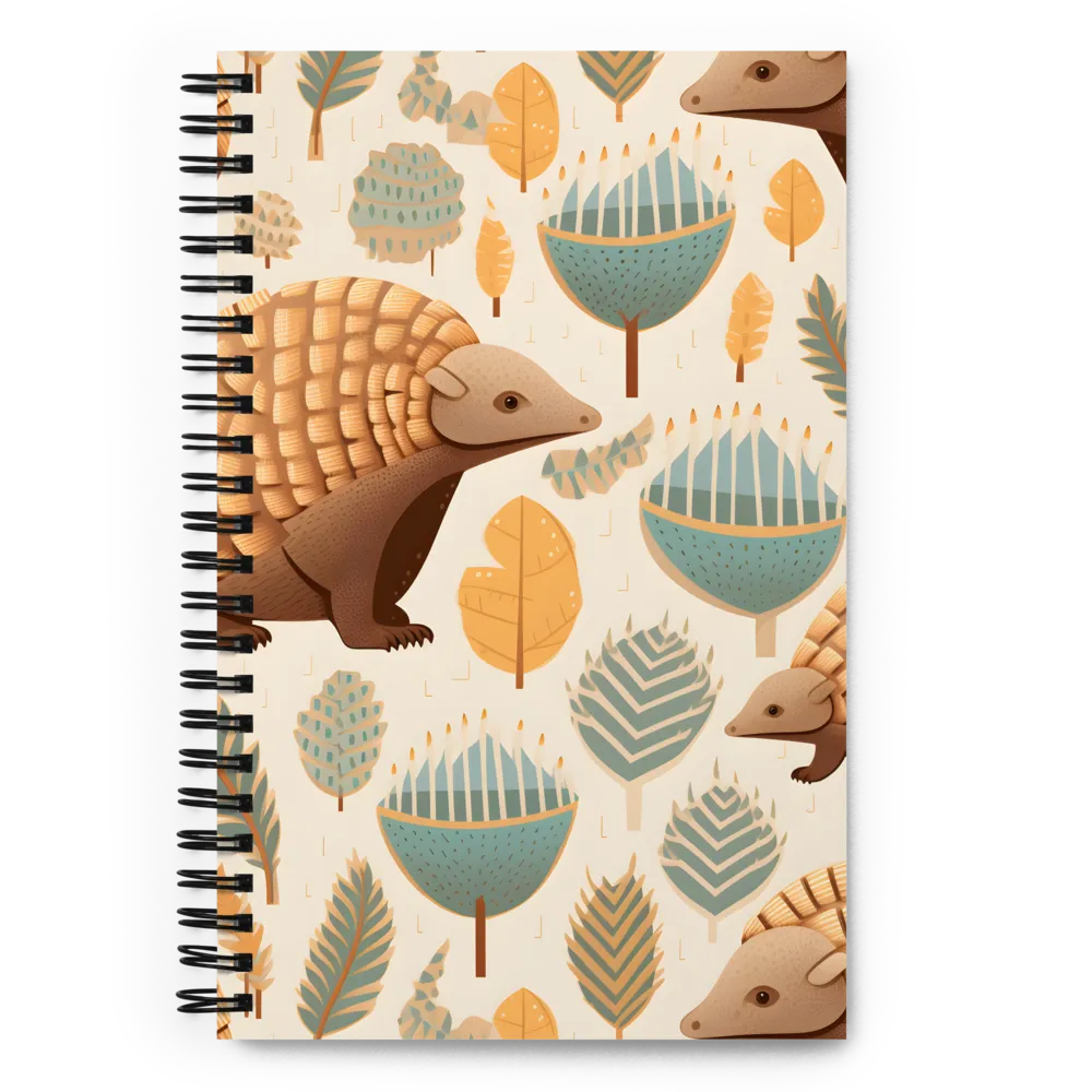 Pangolins in a Whimsical Habitat | Spiral Notebook