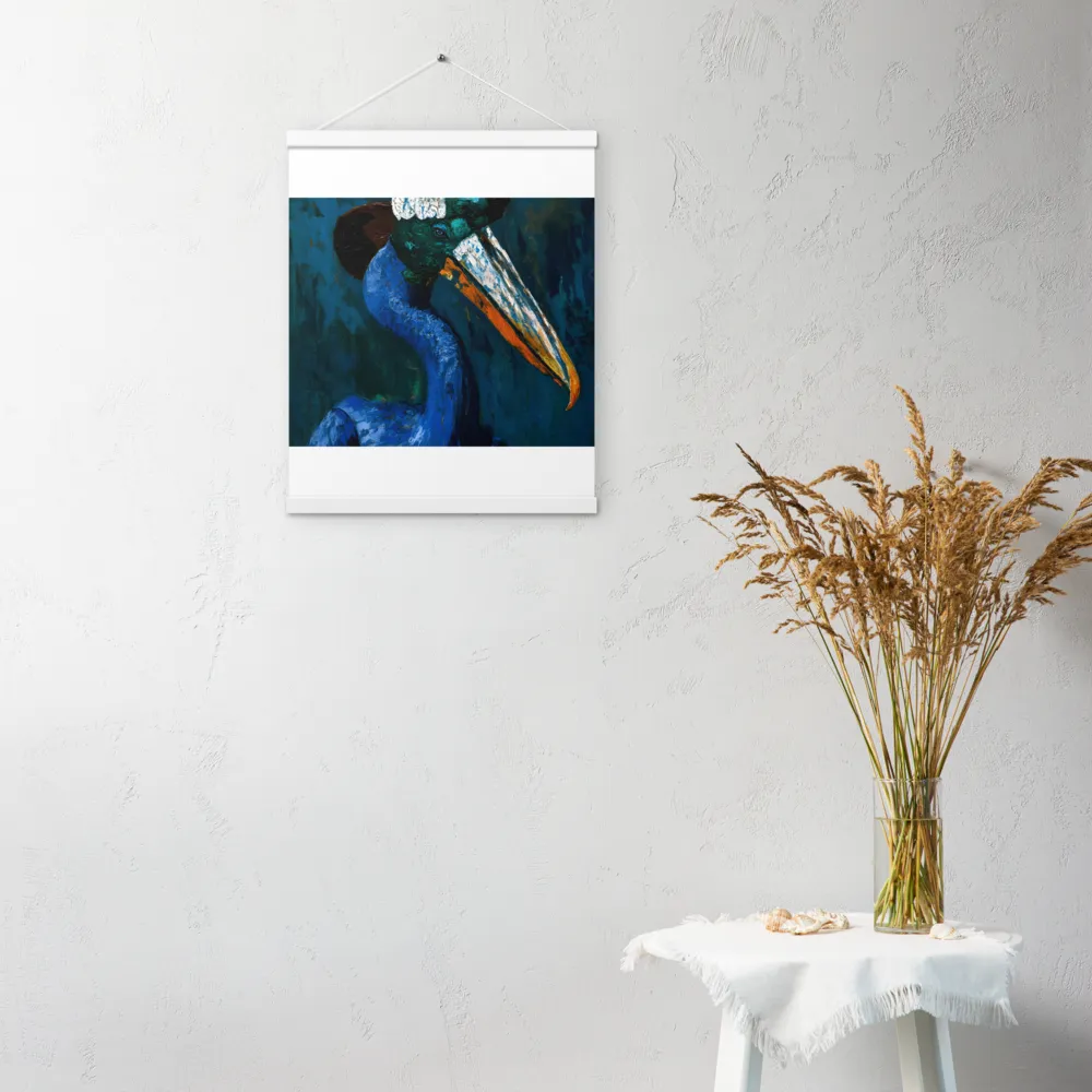 Majestic Absurdity: The Hat-Wearing Bird | Poster With White Wood Hanger | 16″×20″