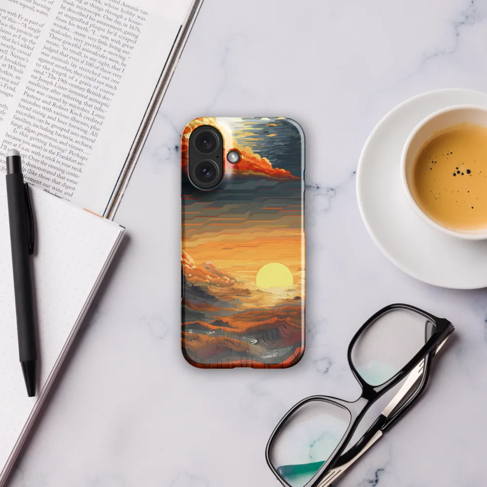 Ethereal Sunset: A Serene Landscape in Flowing Forms | Phone Case |  16 | Snap Case | Glossy