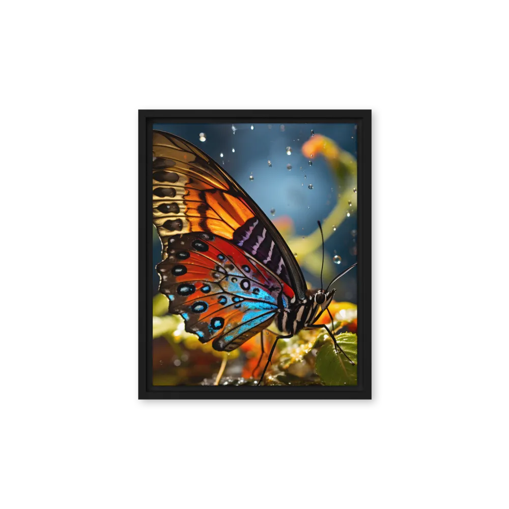 Dance of Colors: The Butterfly's Elegance | Canvas with Black Frame | 11″×14″