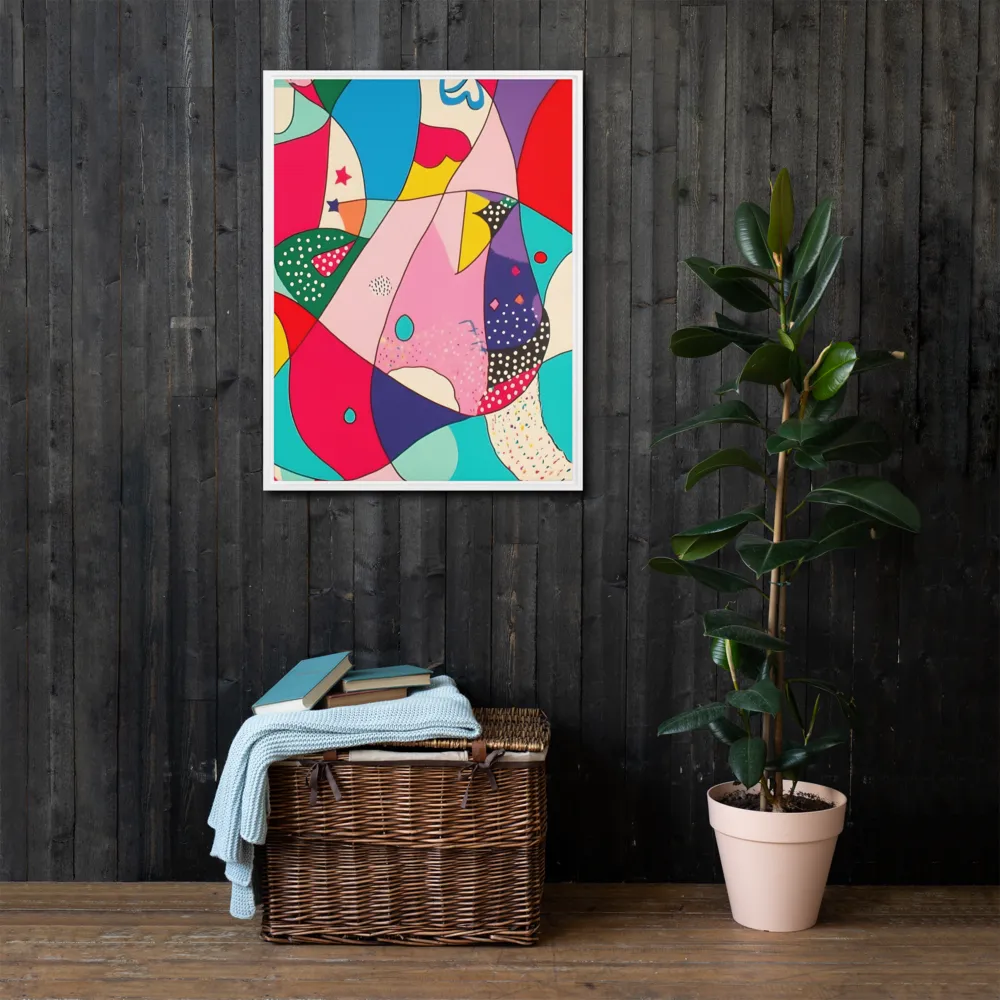 Playful Geometry in Color | Canvas with White Frame | 24″×32″