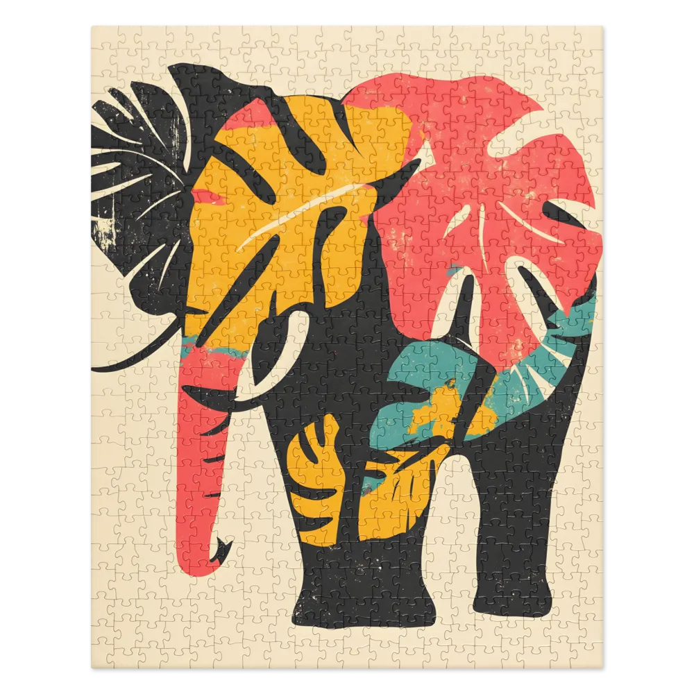 Tropical Elegance: The Elephant's Dance | Jigsaw Puzzle | 520 pieces