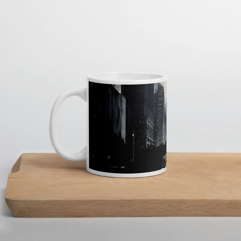 City Whispers: A Monochrome Reflection | Mug with White inside | 11 oz