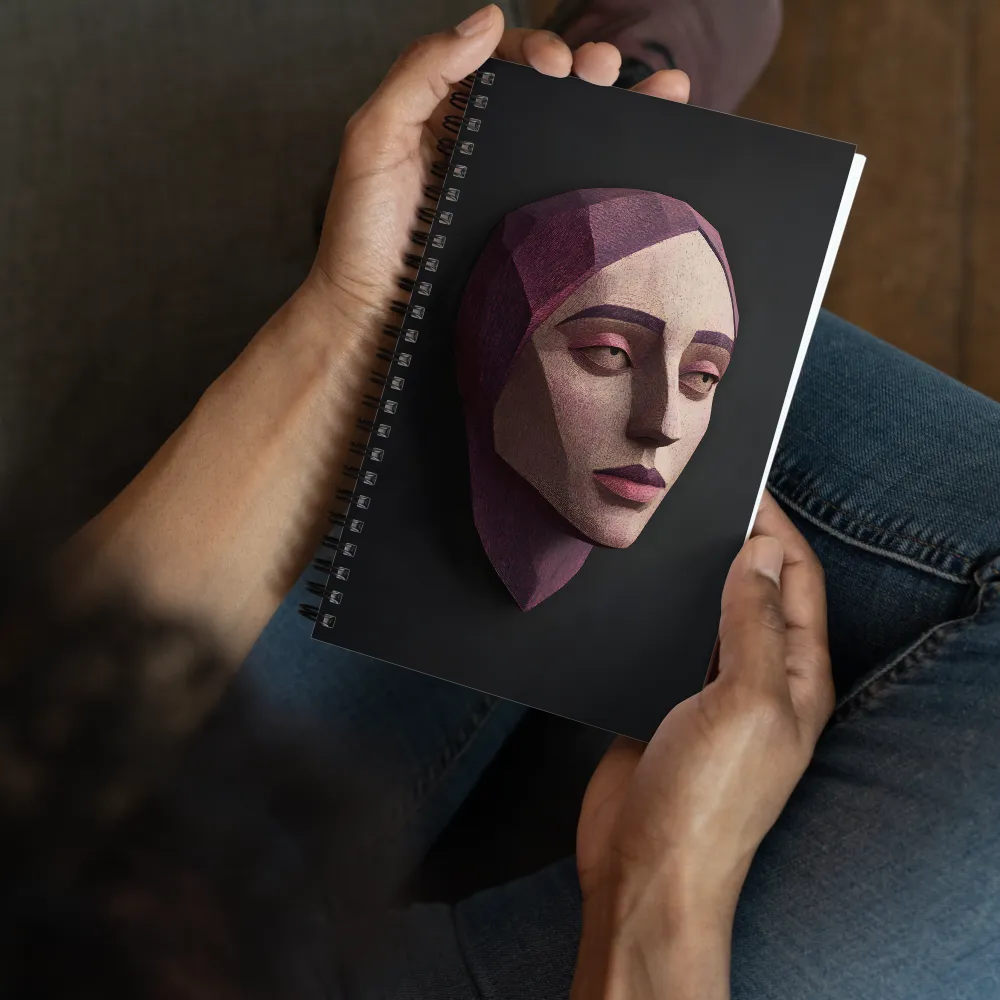 Geometric Elegance: A Contemporary Portrait | Spiral Notebook