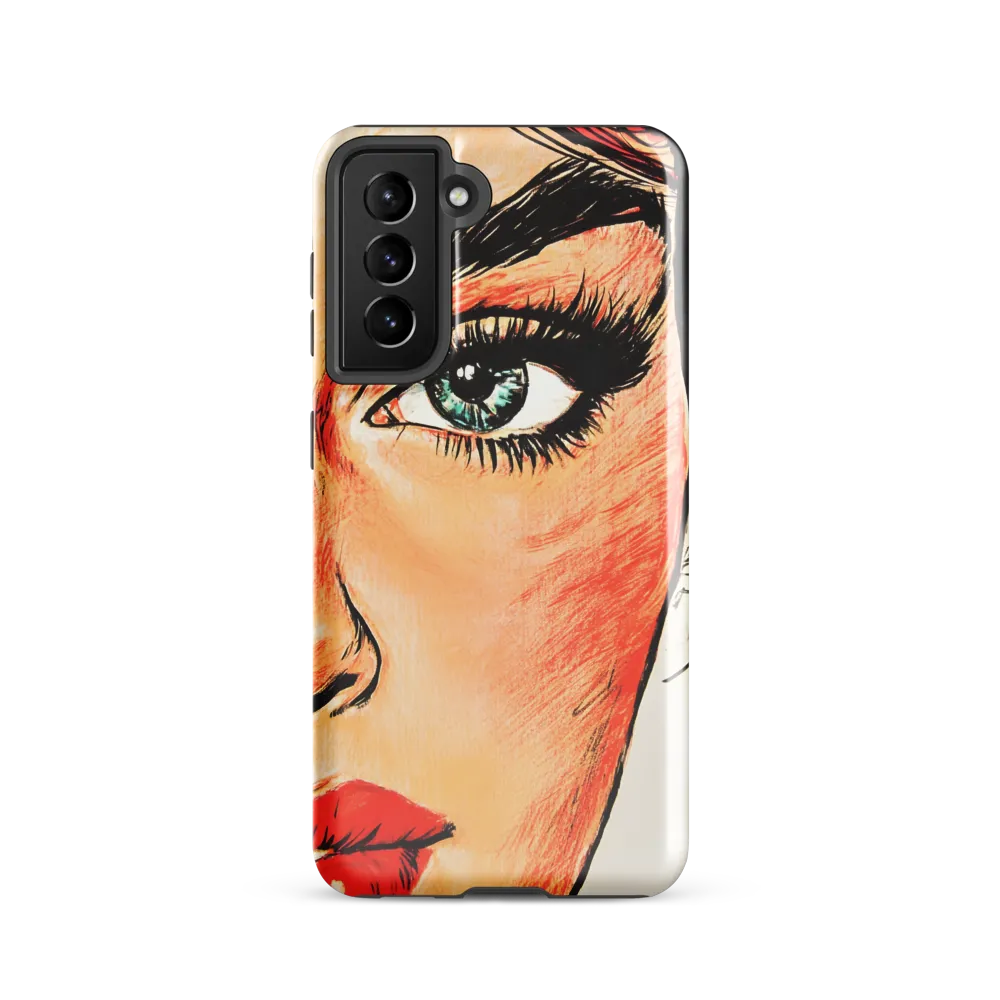 Turquoise Eye, Red Lip — Pop-Illustration Close-Up