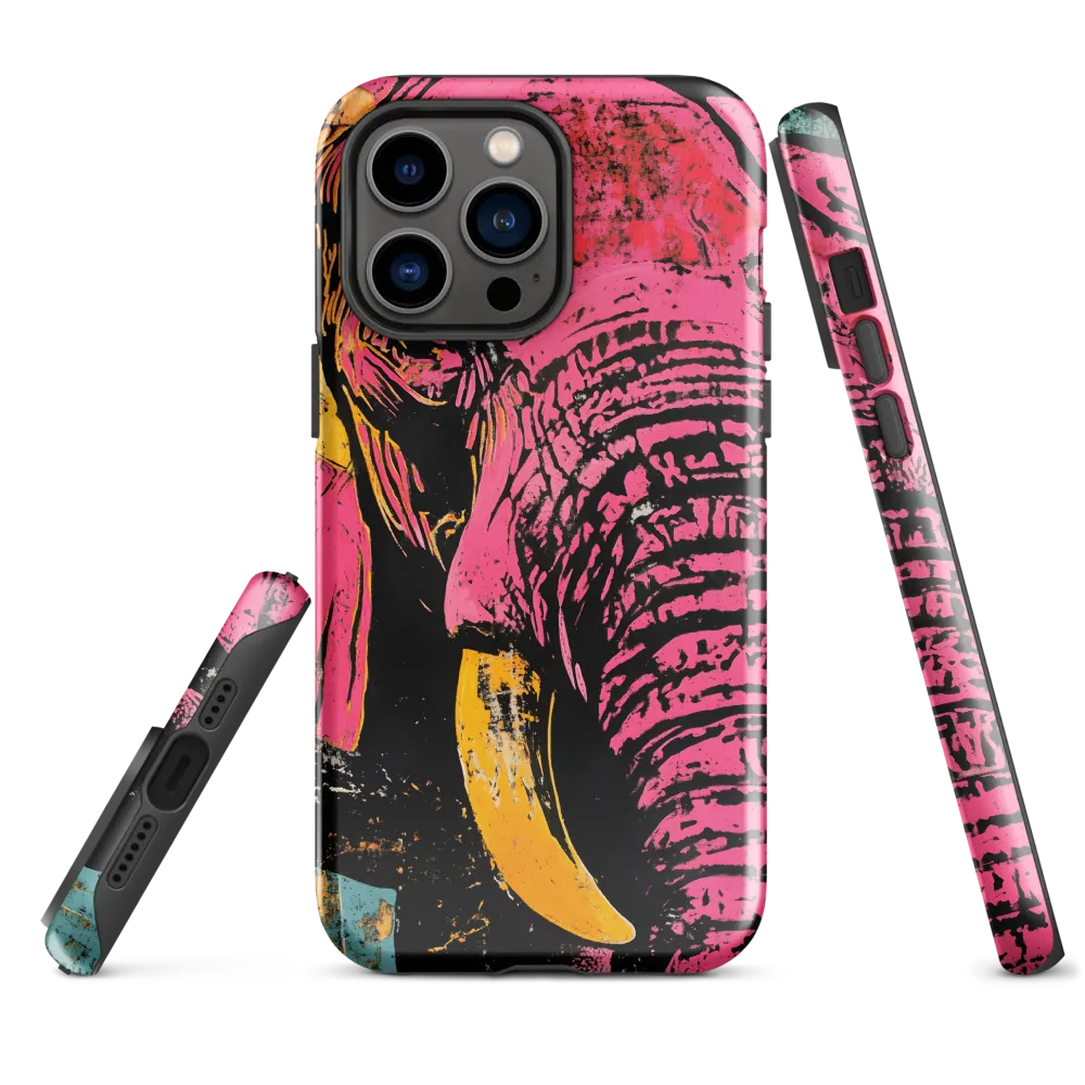 Bold Encounter: The Vibrant Elephant | Phone Case |  14 Pro Max | Tough Case | Glossy