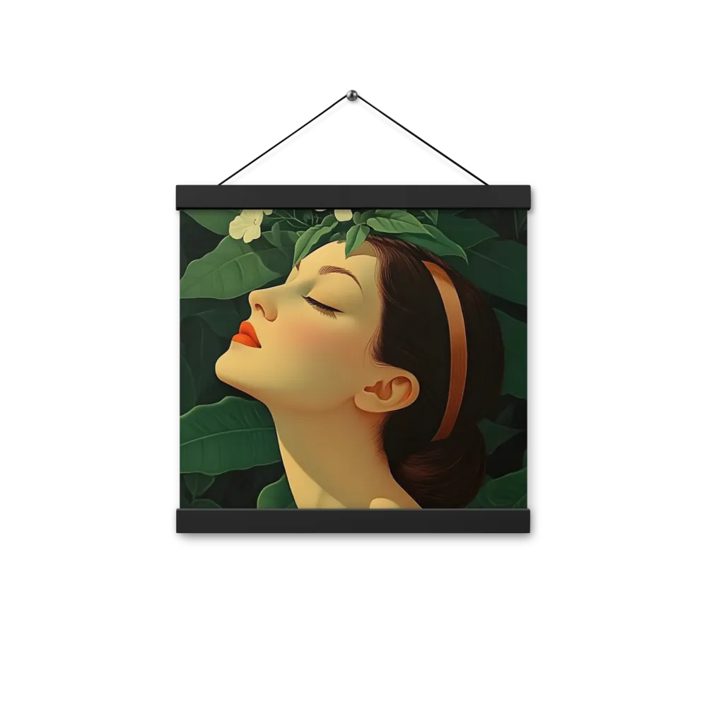 Serenity in Bloom | Poster With Black Wood Hanger | 12″×12″