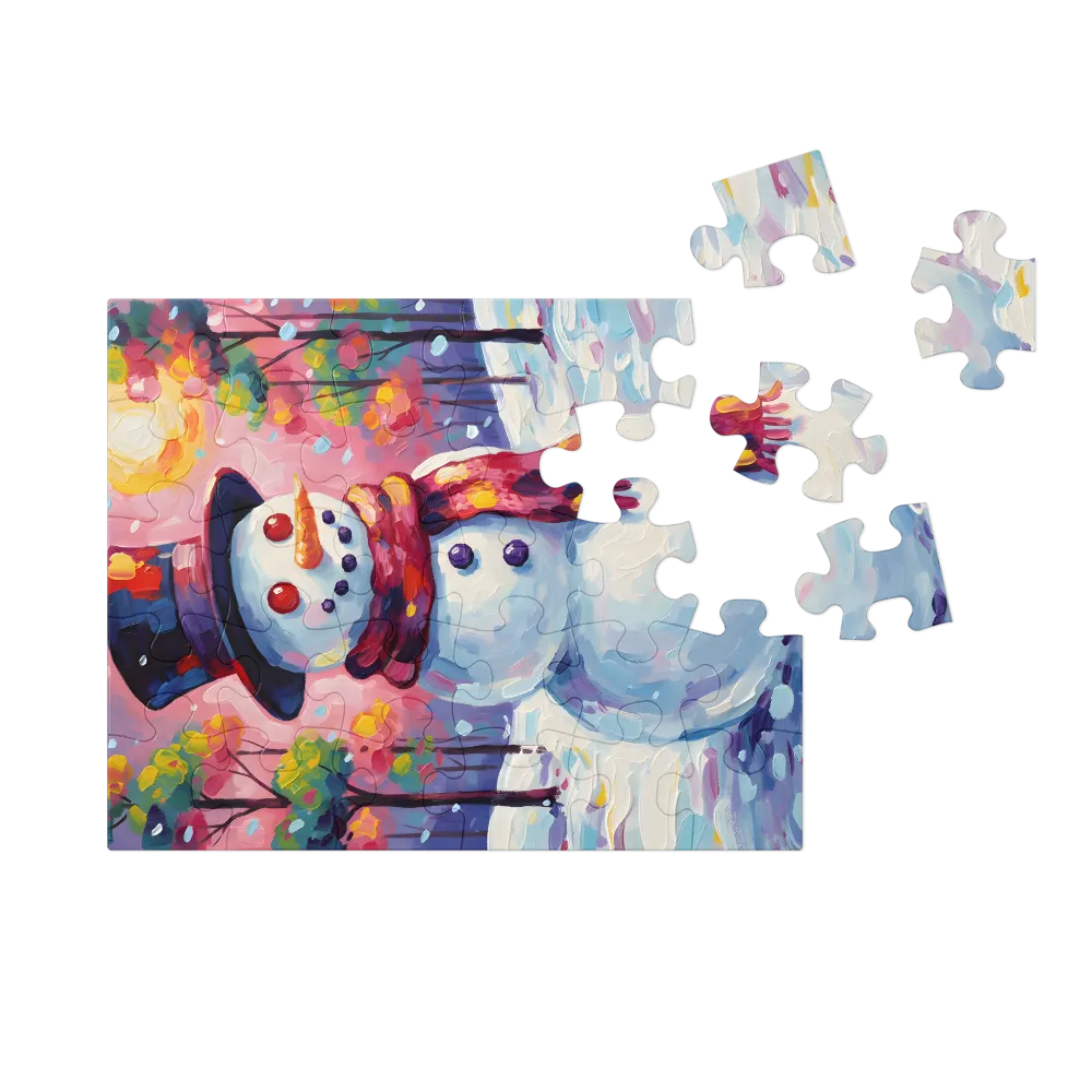 Chromatic Snowman 
 Jigsaw Puzzle in Tin Box