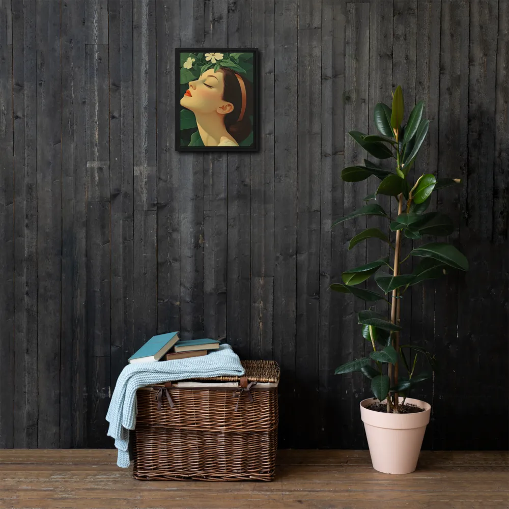 Serenity in Bloom | Canvas with Black Frame | 11″×14″