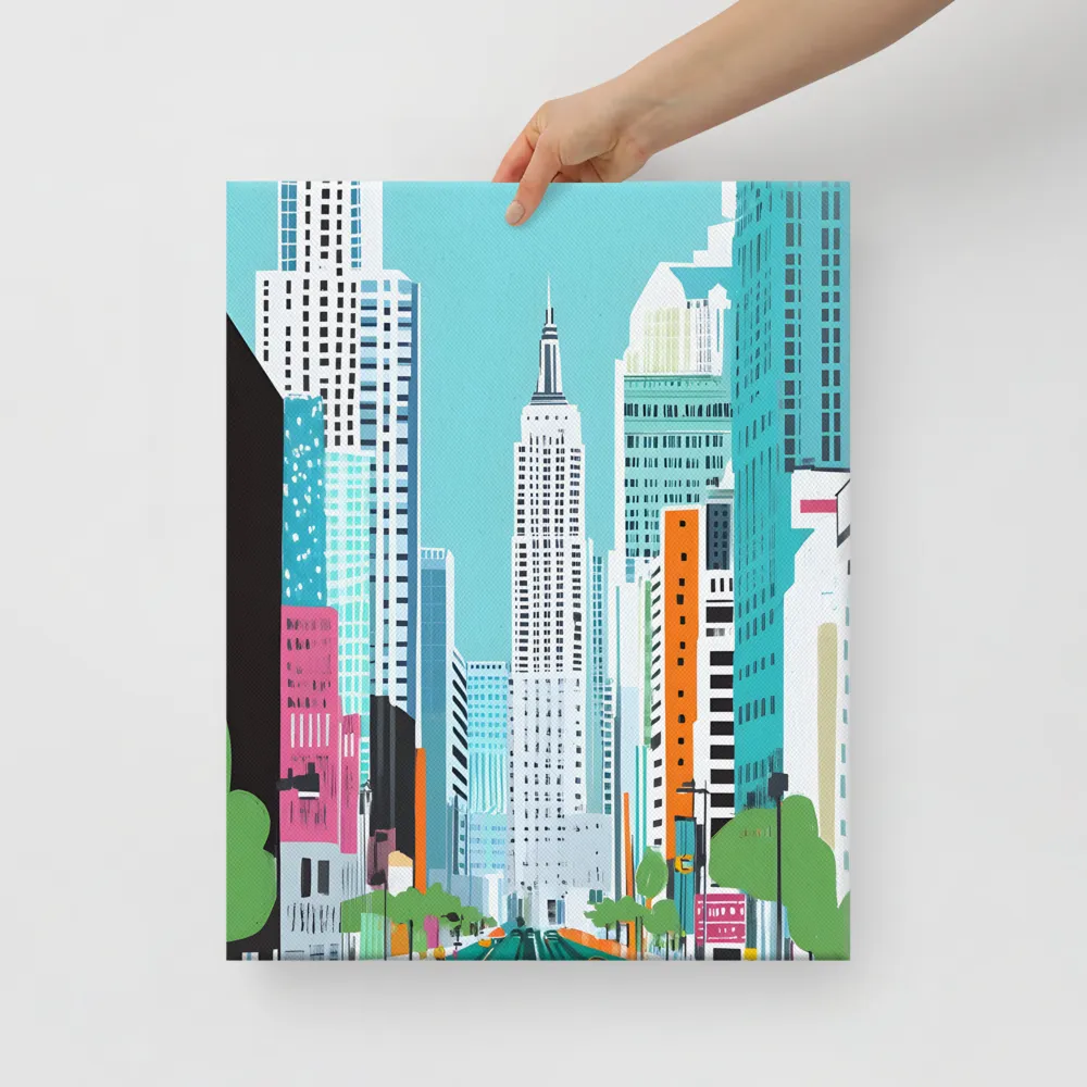 Urban Symphony: A Modern Cityscape | Canvas | 16″×20″