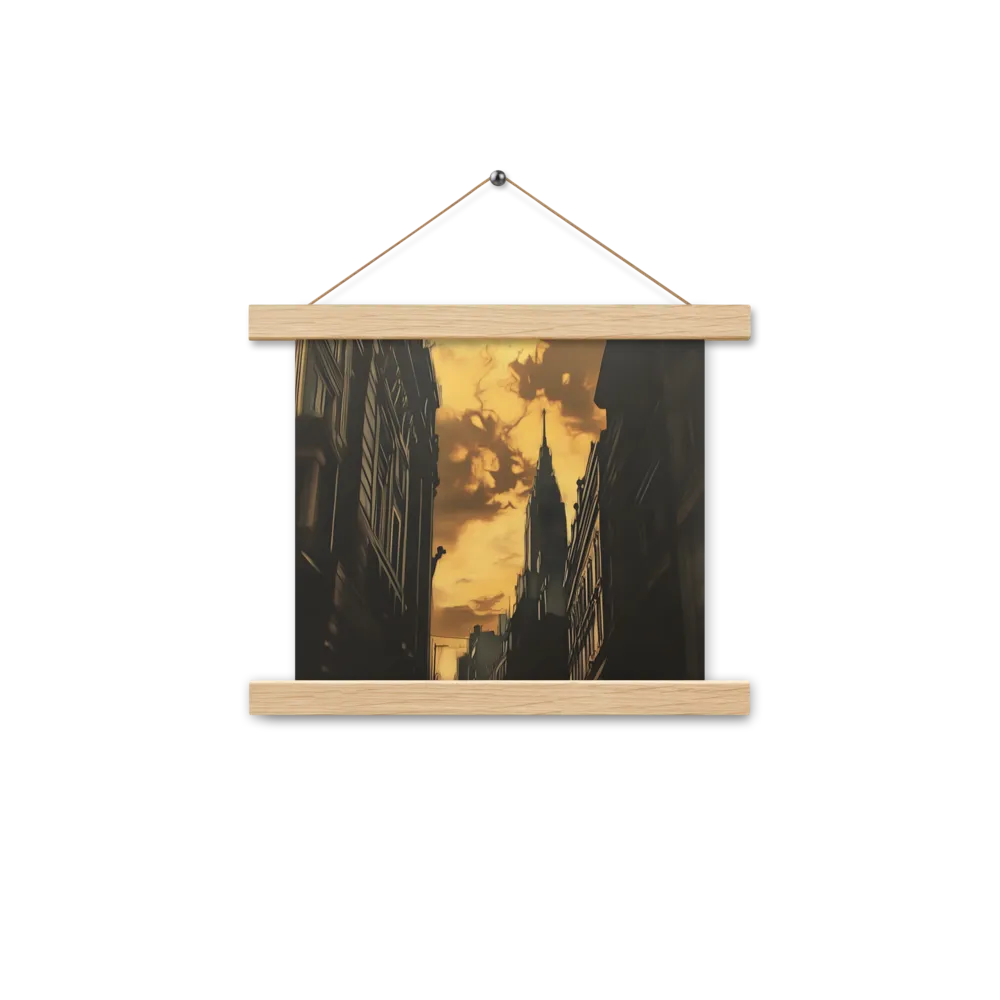 The Twilight Streets | Poster With Oak Wood Hanger | 10″×10″