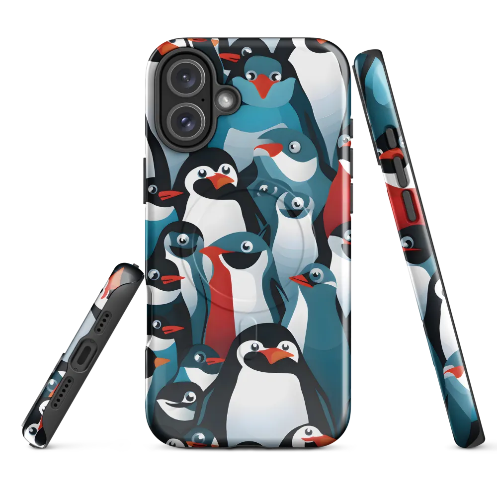 Penguin Parade | Phone Case |  16 Plus | MagSafe® Tough Case | Glossy