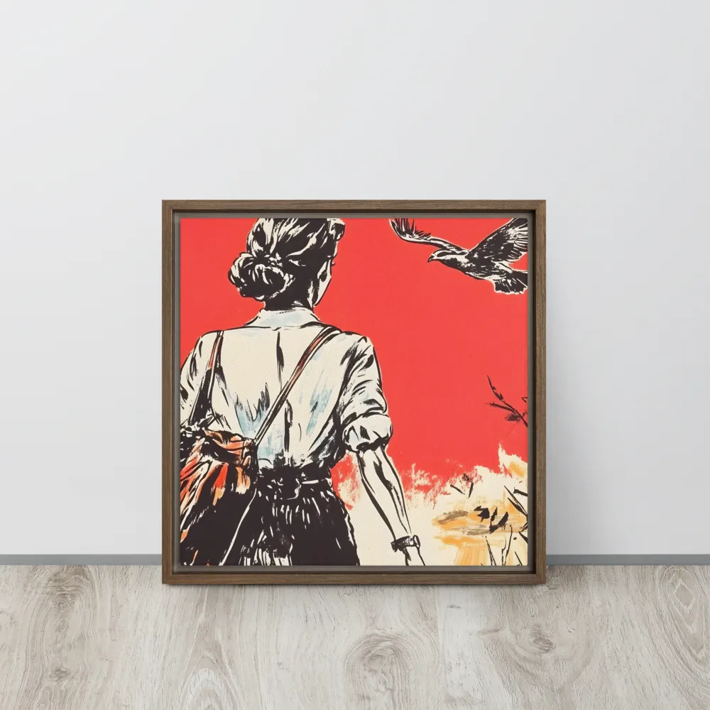 Journey Beyond the Horizon | Canvas with Brown Frame | 16″×16″