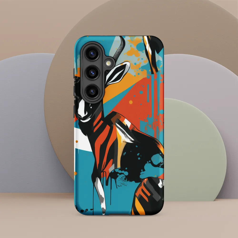Dynamic Antelope in Vivid Abstract