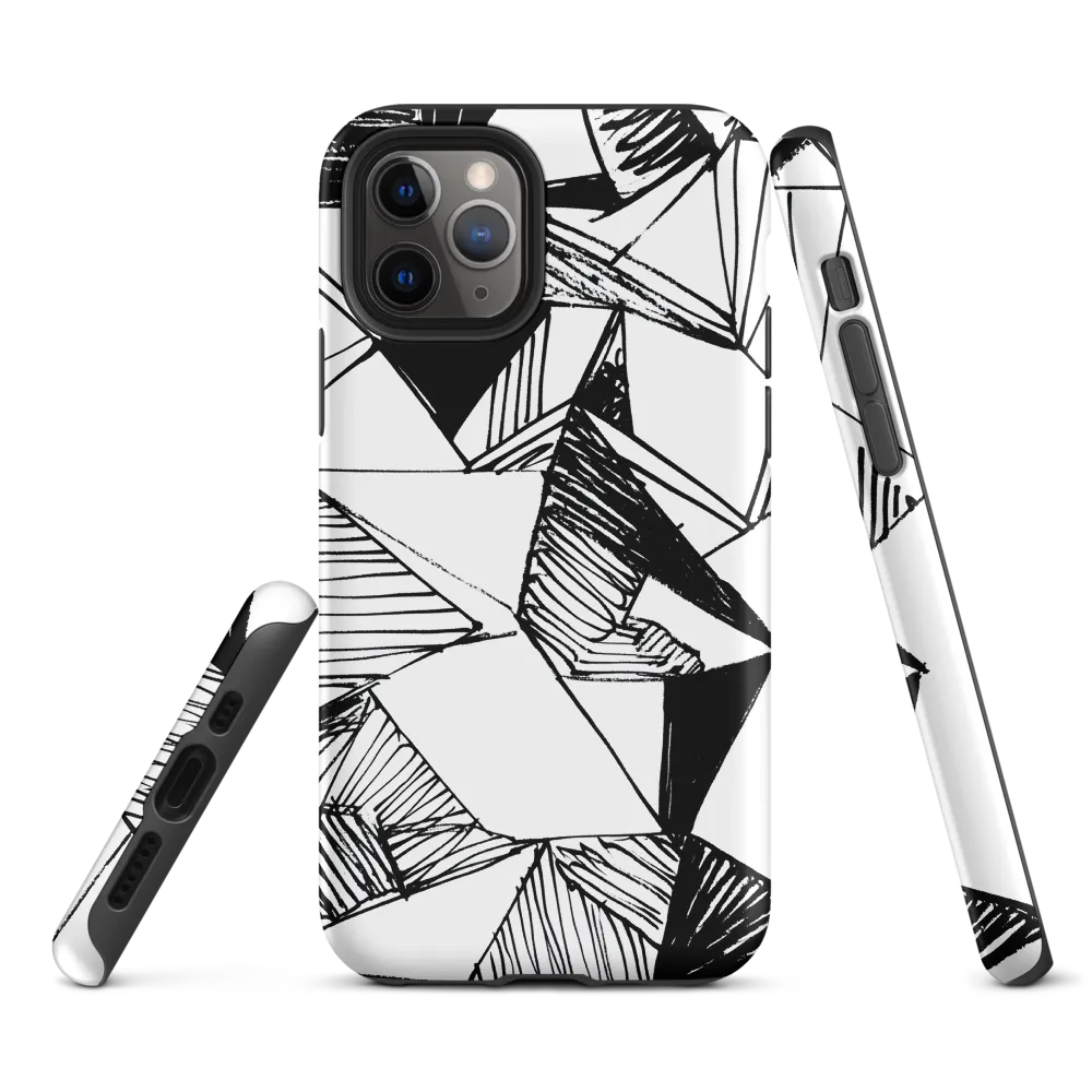 Dynamic Geometry in Ink | Phone Case |  11 Pro | Tough Case | Matte