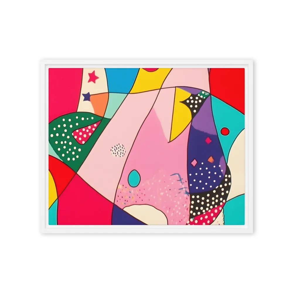 Playful Geometry in Color | Canvas with White Frame | 16″×20″
