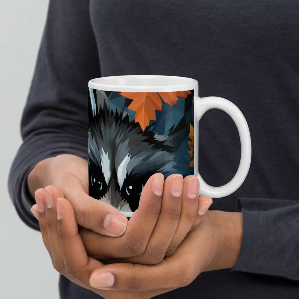 Whispers of Autumn: The Raccoon's Gaze | Mugs | Multiple Sizes & Colors