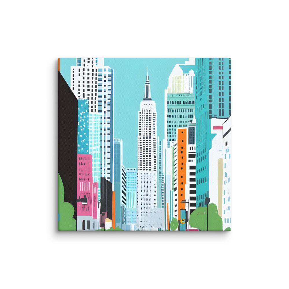 Urban Symphony: A Modern Cityscape | Canvas | 10″×10″